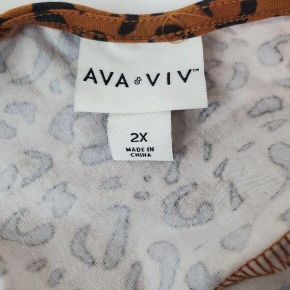 Ava & Viv Sleeveless Midi Animal Print Dress Womens 3X New without tags - Picture 5 of 6